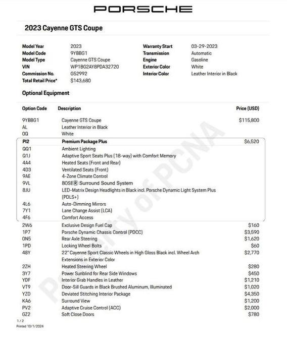 used 2023 Porsche Cayenne car, priced at $129,900