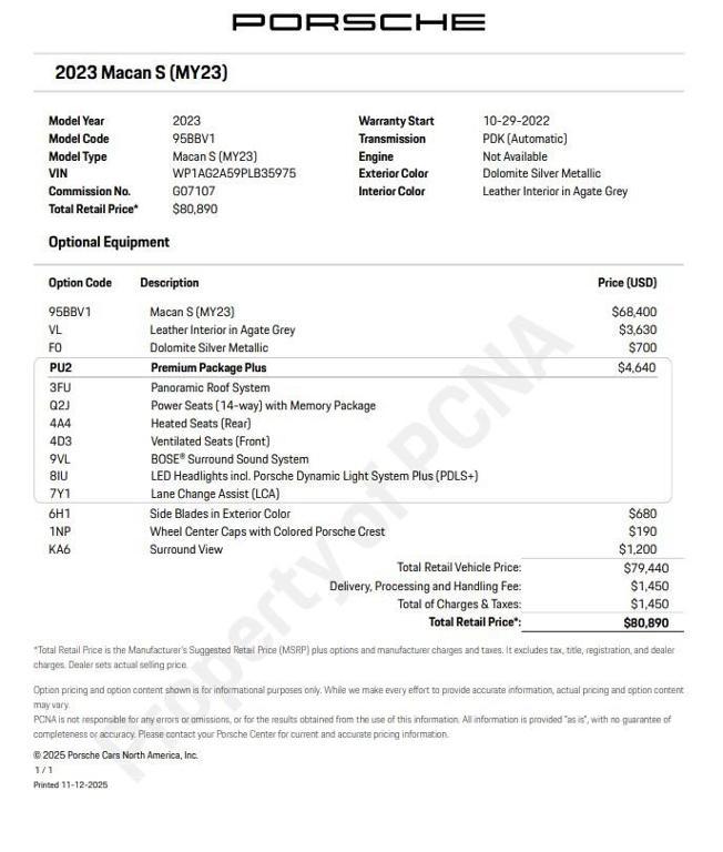 used 2023 Porsche Macan car, priced at $65,900