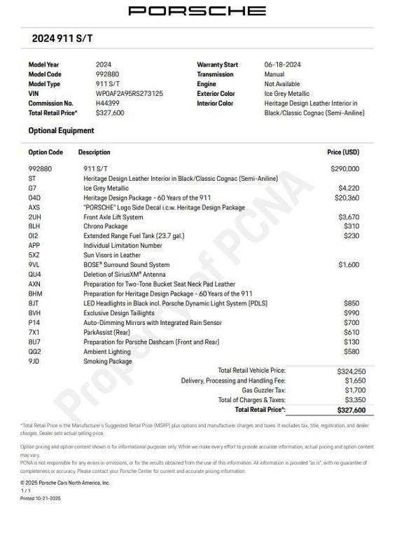 used 2024 Porsche 911 car, priced at $694,900