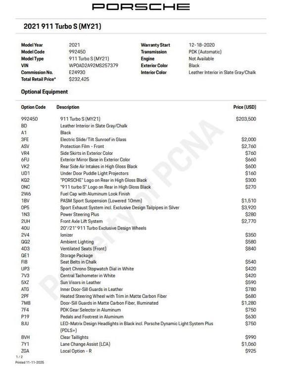 used 2021 Porsche 911 car, priced at $226,900