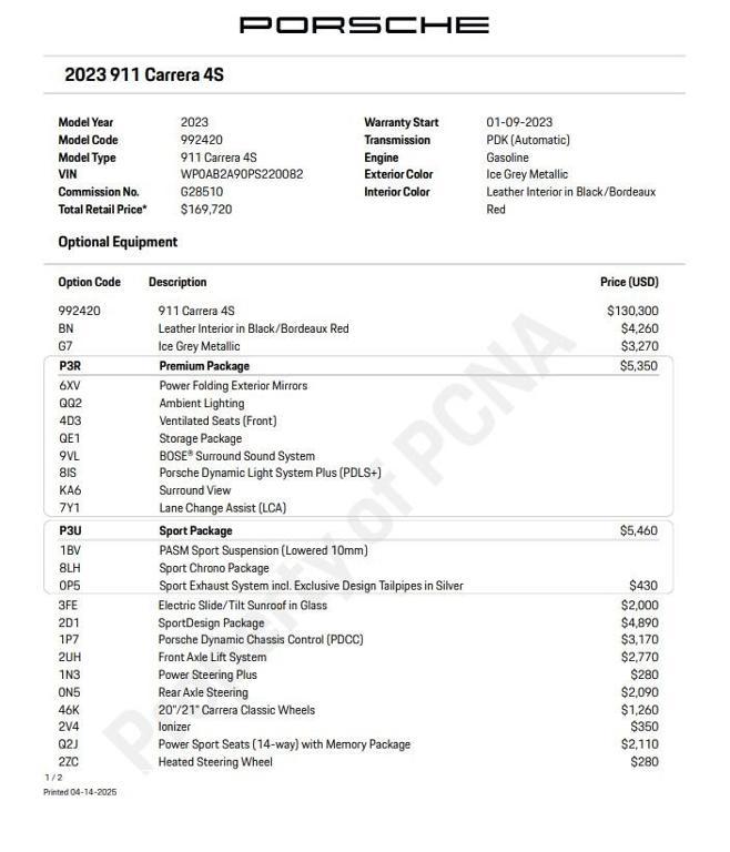 used 2023 Porsche 911 car, priced at $178,900