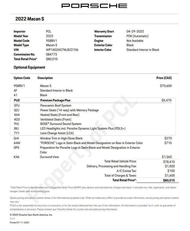 used 2022 Porsche Macan car, priced at $61,900