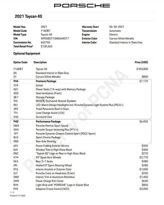 used 2021 Porsche Taycan car, priced at $67,900