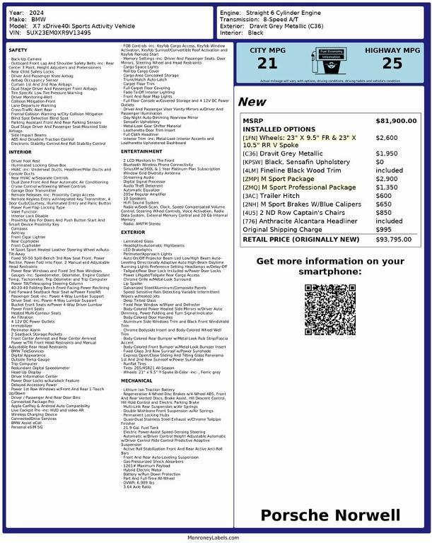 used 2024 BMW X7 car, priced at $66,900