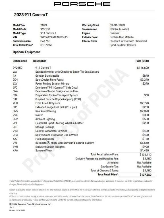 used 2023 Porsche 911 car, priced at $132,900