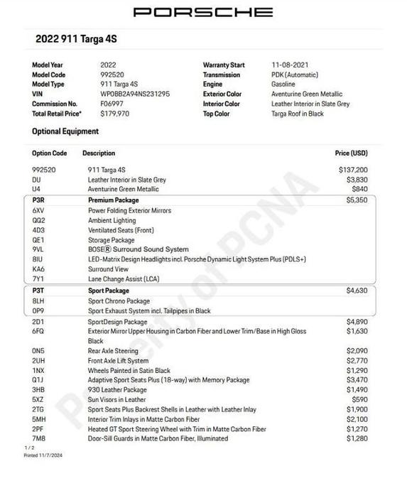 used 2022 Porsche 911 car, priced at $182,500