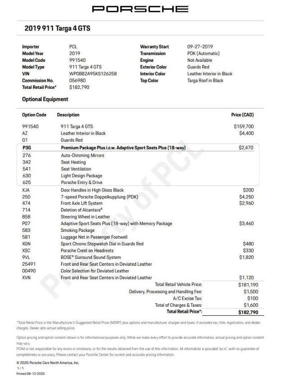 used 2019 Porsche 911 car, priced at $163,500