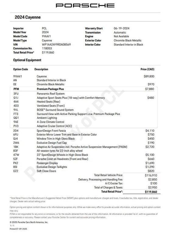 used 2024 Porsche Cayenne car, priced at $81,500