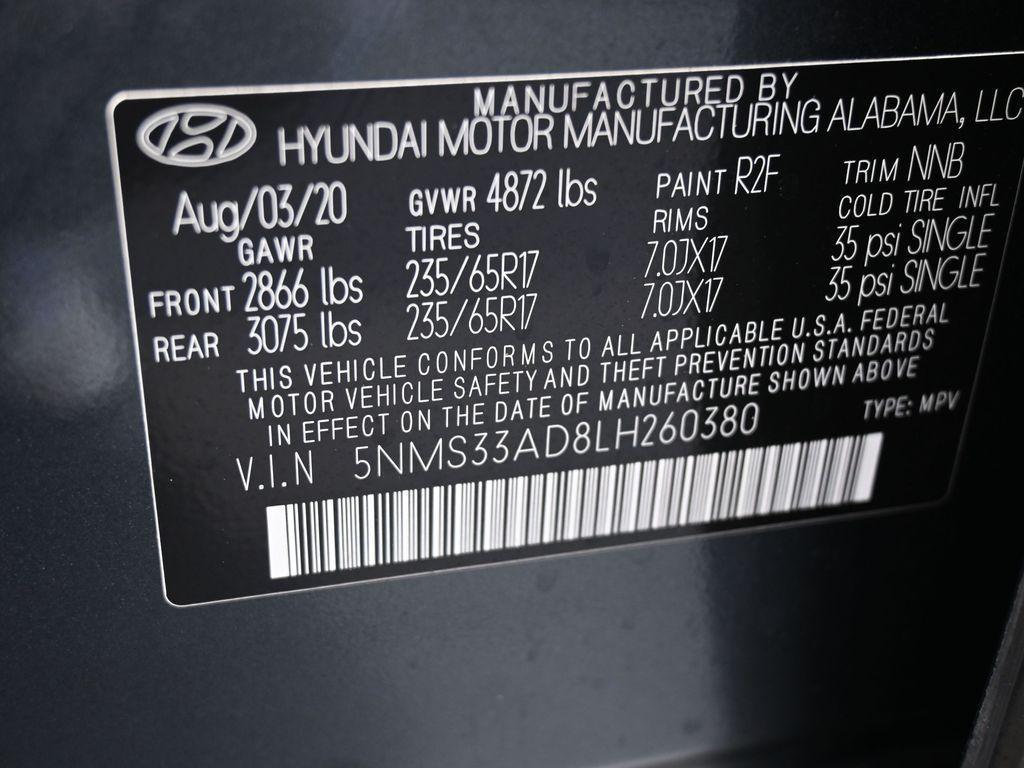 used 2020 Hyundai Santa Fe car, priced at $16,701