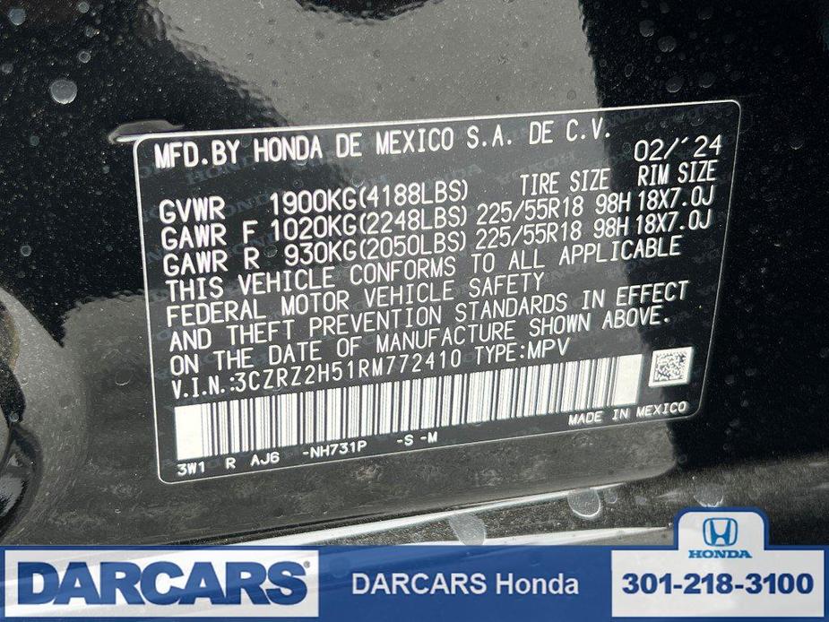 new 2024 Honda HR-V car, priced at $28,200