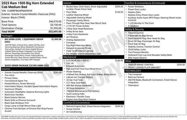 used 2023 Ram 1500 car, priced at $30,698