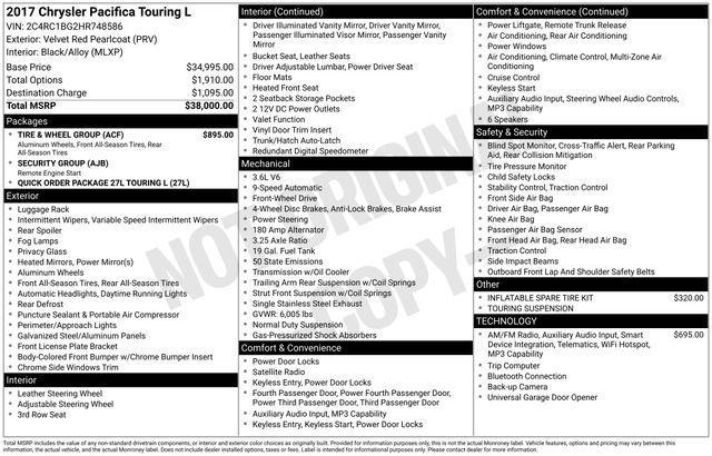 used 2017 Chrysler Pacifica car, priced at $14,684