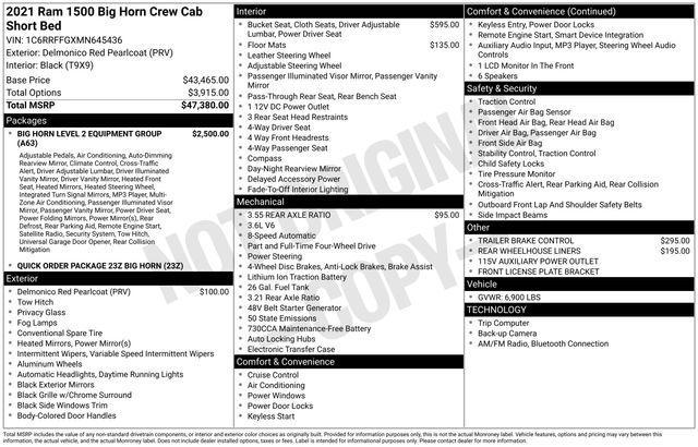 used 2021 Ram 1500 car, priced at $30,679