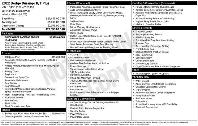 used 2022 Dodge Durango car, priced at $30,698