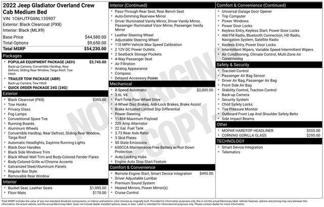 used 2022 Jeep Gladiator car, priced at $29,319