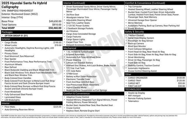used 2025 Hyundai SANTA FE HEV car, priced at $43,596