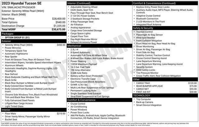 used 2023 Hyundai Tucson car, priced at $20,779