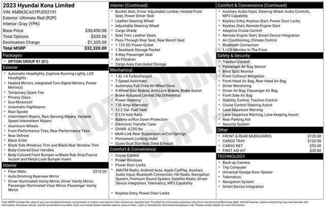 used 2023 Hyundai Kona car, priced at $23,484