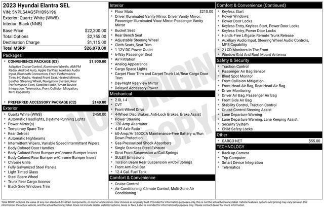 used 2023 Hyundai Elantra car, priced at $13,897