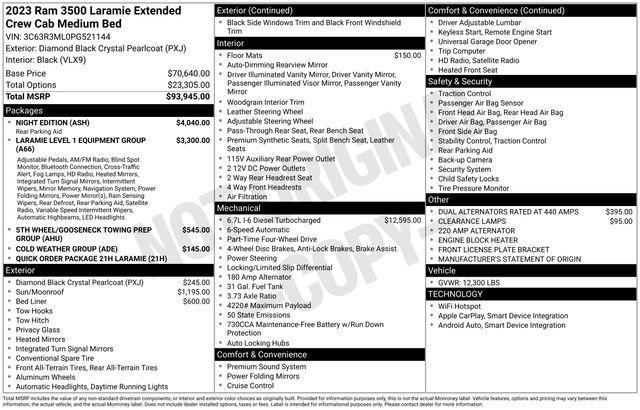 used 2023 Ram 3500 car, priced at $60,689
