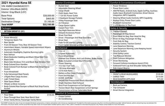 used 2021 Hyundai Kona car, priced at $14,689