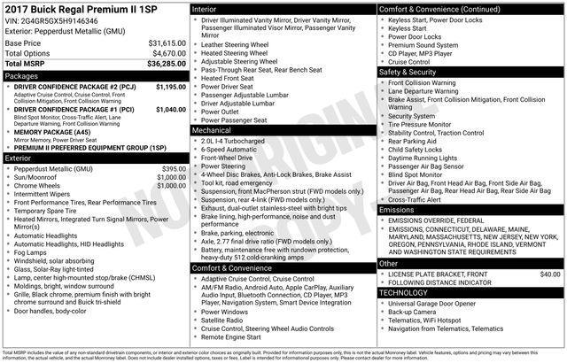 used 2017 Buick Regal car, priced at $10,284