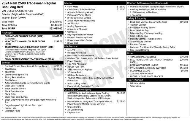 new 2024 Ram 2500 car, priced at $53,375