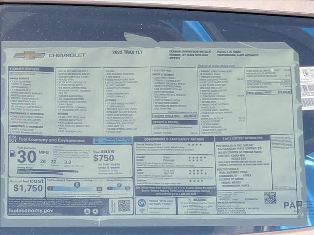 new 2025 Chevrolet Trax car, priced at $27,340