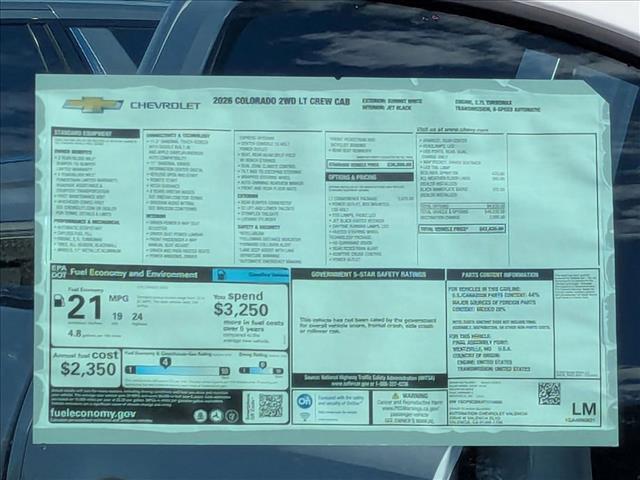 new 2026 Chevrolet Colorado car, priced at $42,630