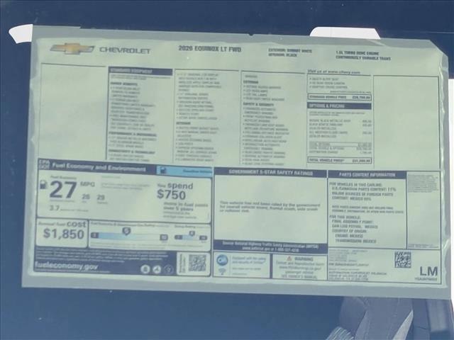 new 2026 Chevrolet Equinox car, priced at $31,580