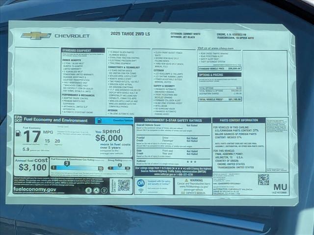 new 2025 Chevrolet Tahoe car, priced at $59,999