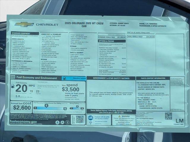 new 2025 Chevrolet Colorado car, priced at $32,384