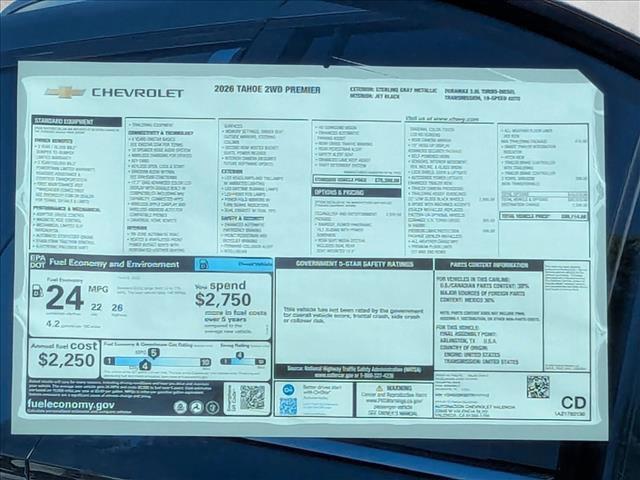 new 2026 Chevrolet Tahoe car, priced at $88,114