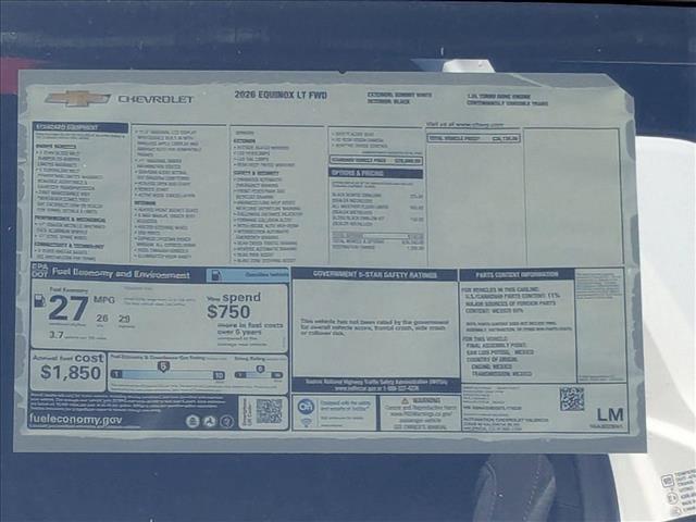 new 2026 Chevrolet Equinox car, priced at $28,940