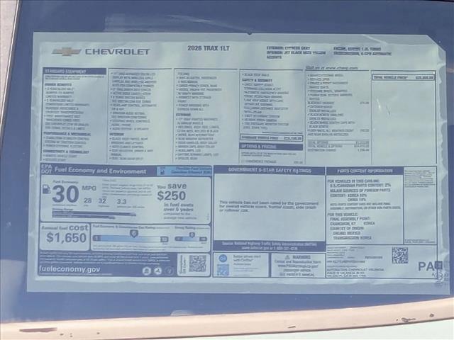 new 2026 Chevrolet Trax car, priced at $25,805