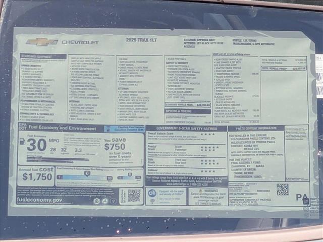 new 2025 Chevrolet Trax car, priced at $26,095