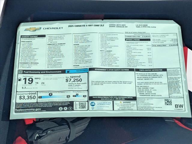 new 2025 Chevrolet Corvette E-Ray car, priced at $120,000