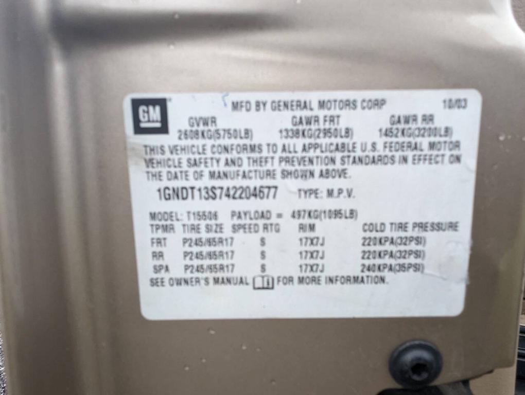 used 2004 Chevrolet TrailBlazer car, priced at $3,800