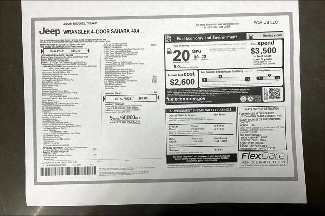 new 2025 Jeep Wrangler car, priced at $59,010