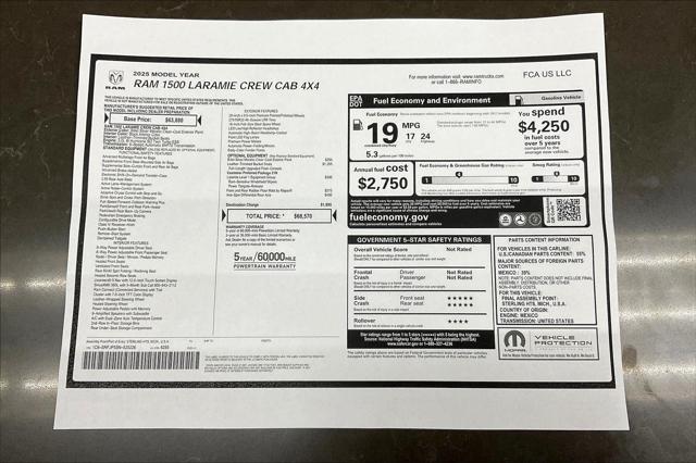 new 2025 Ram 1500 car, priced at $61,893