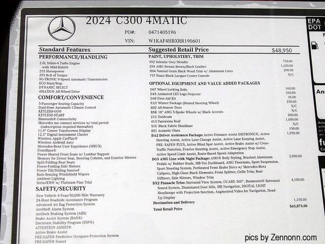 new 2024 Mercedes-Benz C-Class car, priced at $63,875