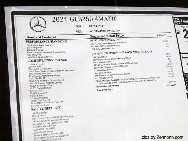 new 2024 Mercedes-Benz GLB 250 car, priced at $57,145