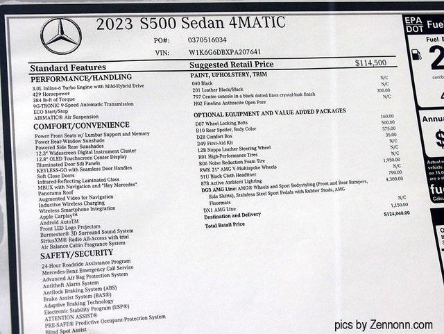 new 2023 Mercedes-Benz S-Class car, priced at $124,060