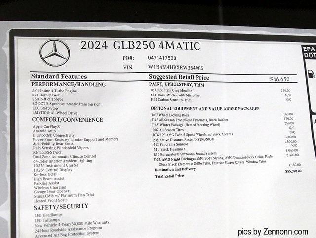 new 2024 Mercedes-Benz GLB 250 car, priced at $55,590