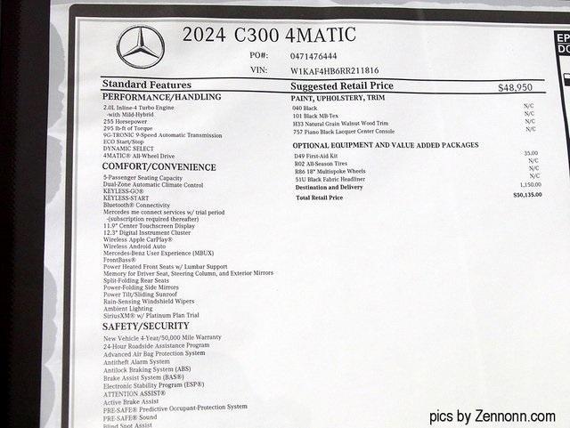 new 2024 Mercedes-Benz C-Class car, priced at $50,135
