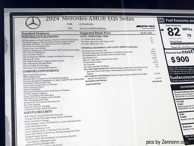 new 2024 Mercedes-Benz AMG EQS car, priced at $152,100