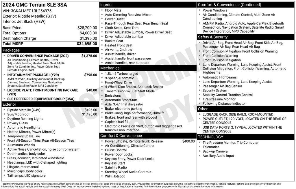 used 2024 GMC Terrain car, priced at $21,300