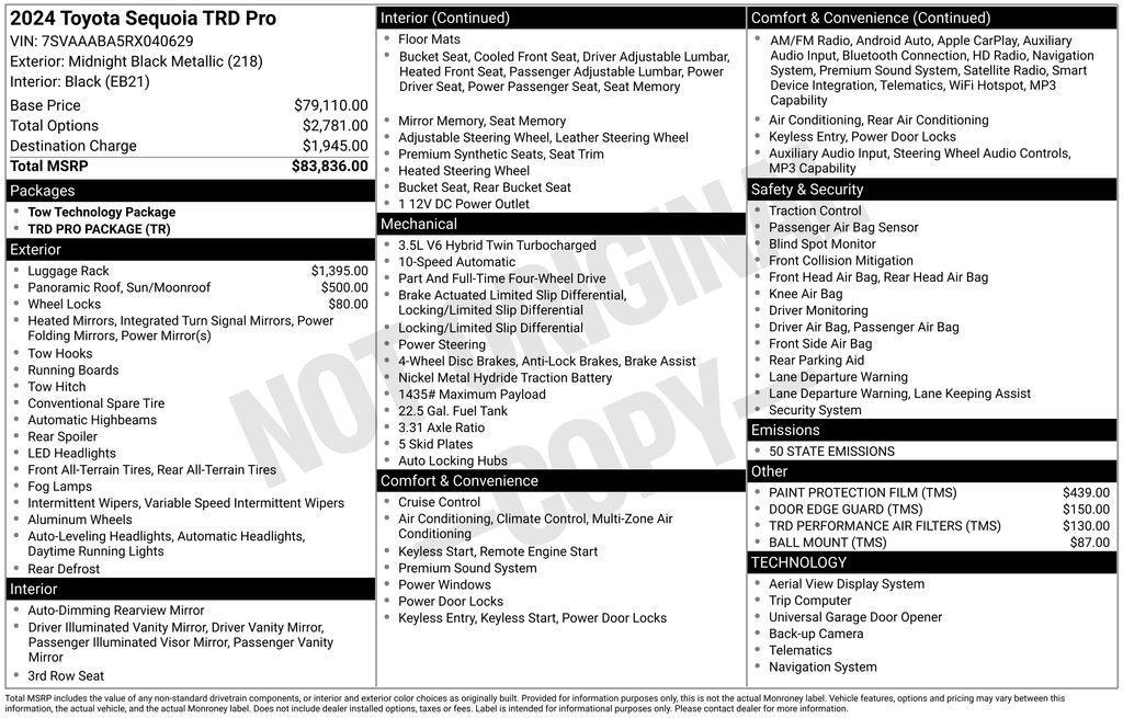 used 2024 Toyota Sequoia car, priced at $75,995