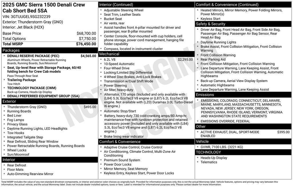 new 2025 GMC Sierra 1500 car, priced at $75,195