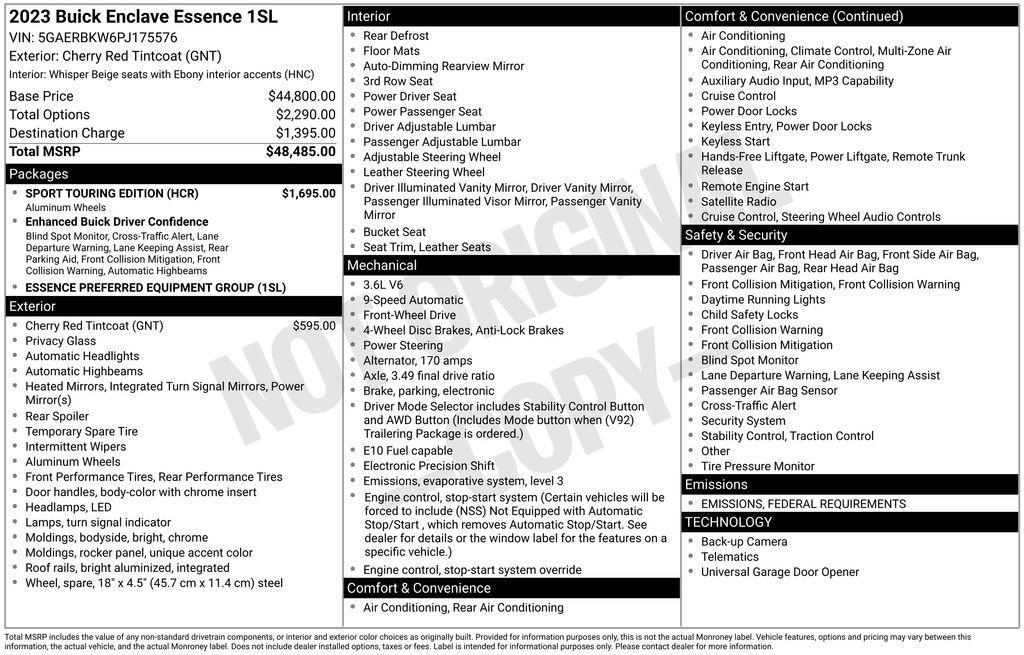 used 2023 Buick Enclave car, priced at $35,500